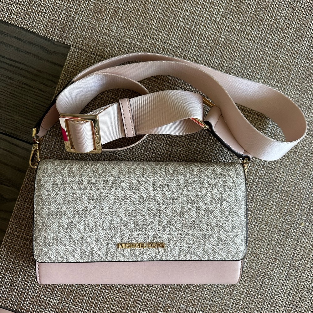 Michael Kors Pink and Cream Crossbody Bag